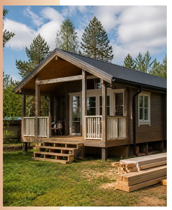 Изготовление и установка дачных домиков с верандой в Сорочинске